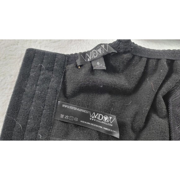 Dolls Kill Widow Black Pink Lace Two-Piece Set Sz S Kawaii Goth E Girl Lingerie - Picture 3 of 12